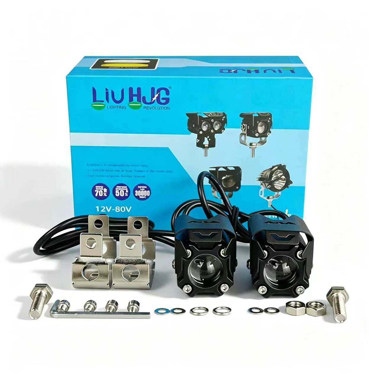 ไฟตัดหมอก LED โปรเจคเตอร์แบบสองสีสำหรับรถจักรยานยนต์ ราคาโรงงาน Liu HJG OEM ODM อุปกรณ์เสริม