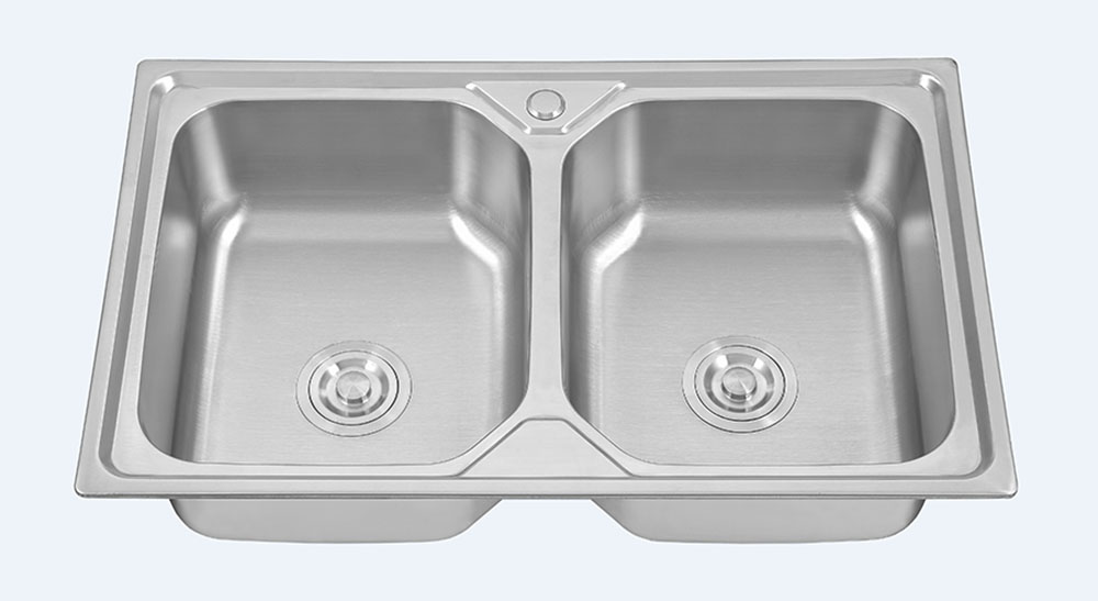 double bowl stainless steel sink