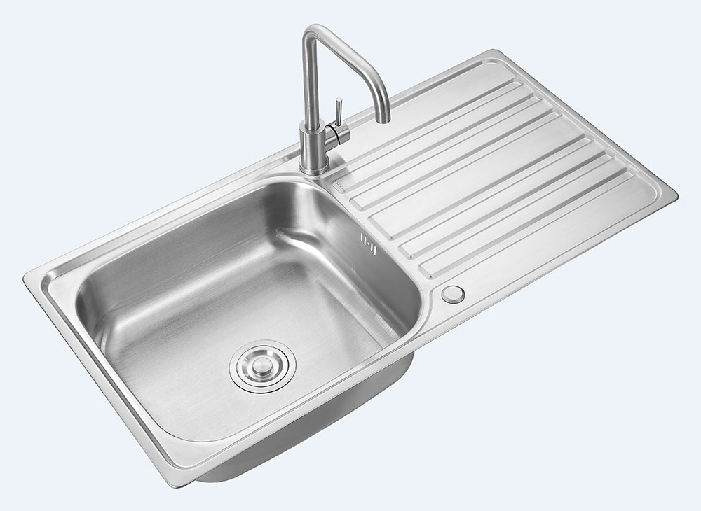 large single bowl stainless steel sink