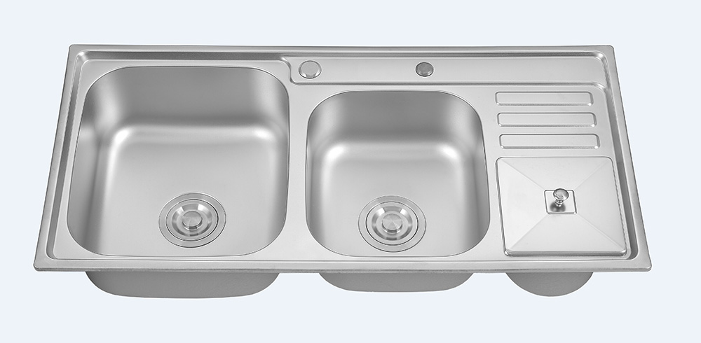 double basin stainless steel sink