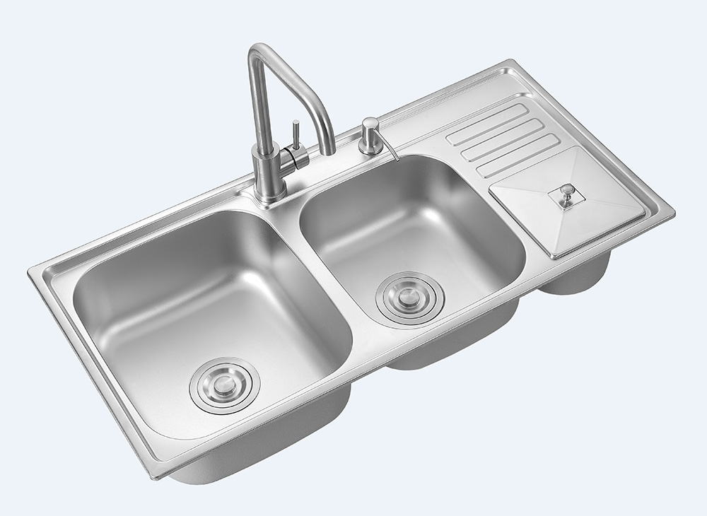 double bowl double drainer sink