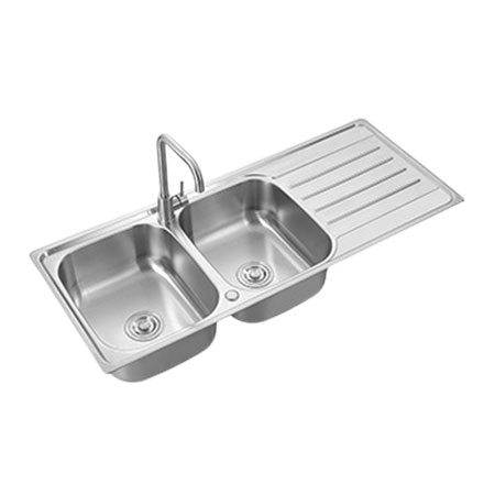 Doulb Bowl Stainless Steel Sink na May Stand