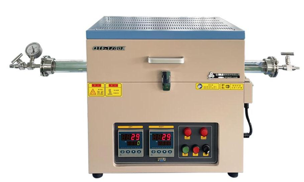 1200°Cデュアルゾーンオープンチューブ炉(オプションで60、80、または100 mmの石英管とフランジ)