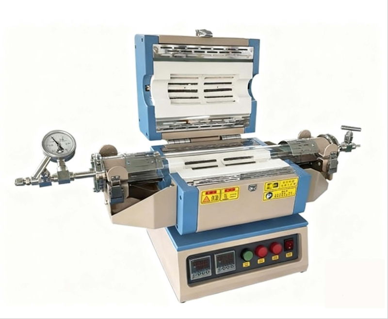 Petit four tubulaire ouvert à double zone 1 200 °C (tube en quartz de 2,5 à 5,1 cm et bride en option)