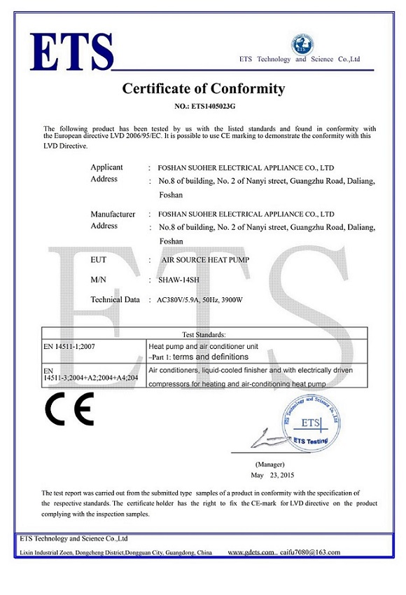 CE Certification (LVD)