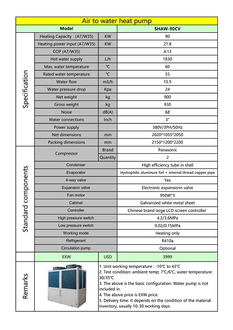 air to water heat pump