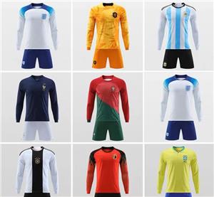 Long Sleeve Men's Soccer Jersey Personalized Soccer Uniforms Set