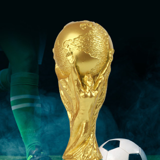 Qatar World Football fan supplies World Cup Trophy