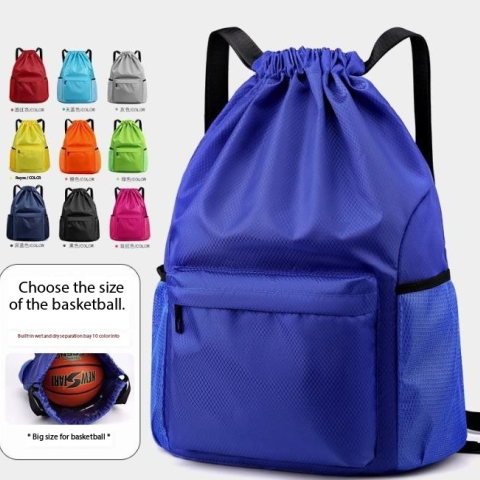 巾着バックパックバスケットボールサッカーストリングバッグサックパック