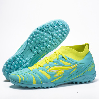 High-top fußball schuhe sommer neue stil fliegen woven atmungsaktive lange spike schuhe große größe gebrochen spike fußball schuhe