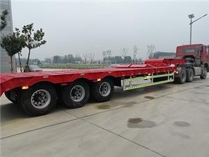 50 TON 80 TON LOW BED OR FLAT BED SEMI TRAILER FOR CONTAINER OR LARGE SCALE EQUIPMENT TRANSPORTATION