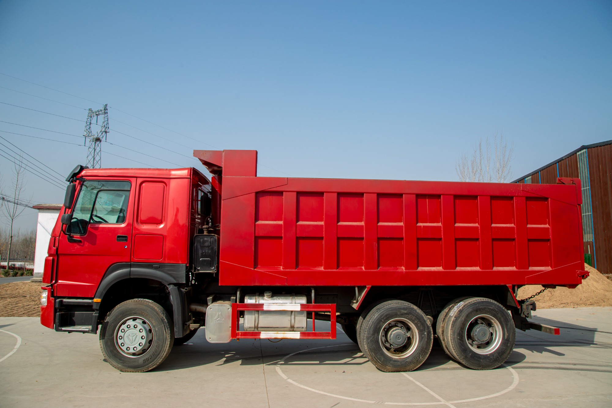 Used dump truck original left-hand drive not converted with new cabin and new tires