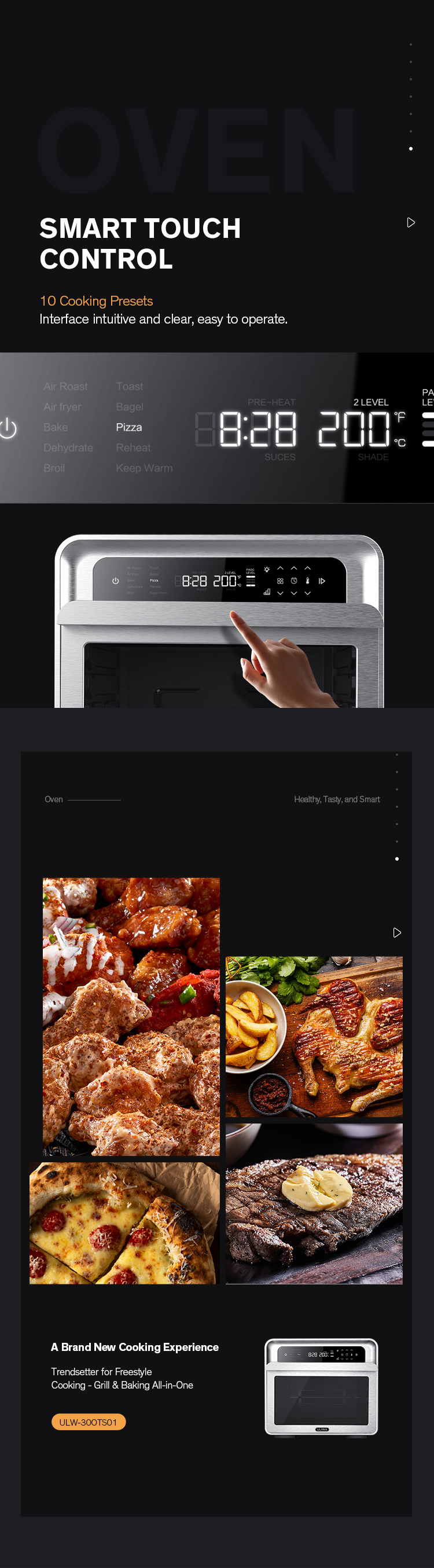 Multi function 30L Large Capacity Touch Screen Digital Air Fryer