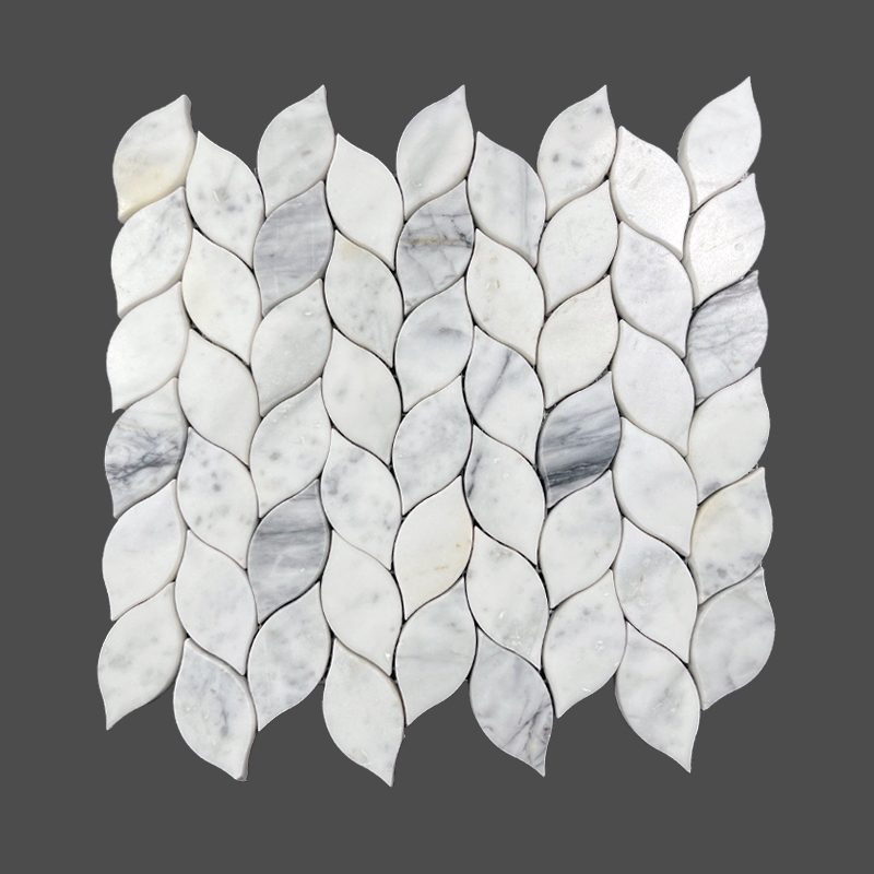 Supply Snow Ink Natural Stone Mosaic leaf shape Wholesale Factory ...