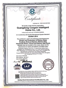 2015 - 2022 ISO9001 Zertifikat für Cresheen