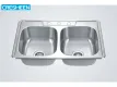 Thick Top Mount Double Bowl Kitchen Sink