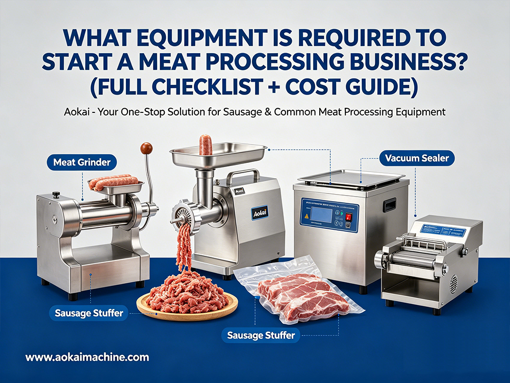 Que equipamentos são necessários para iniciar um negócio de processamento de carne?