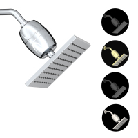 Soffioni doccia rettangolari con massaggio a pioggia e quadrato purificante