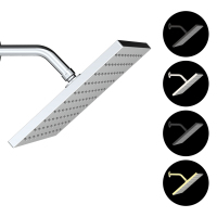 Soffione doccia a pioggia rettangolare quadrato piatto nero