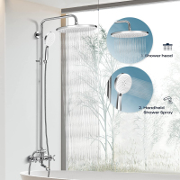 럭셔리 크롬 도금 스탠딩 샤워 세트