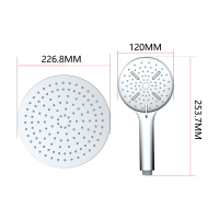 壁掛け式ラウンドスクエアシャワーセット ブラックマット