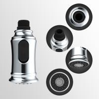 풀다운 스프레이어가 있는 크롬 주방 수도꼭지