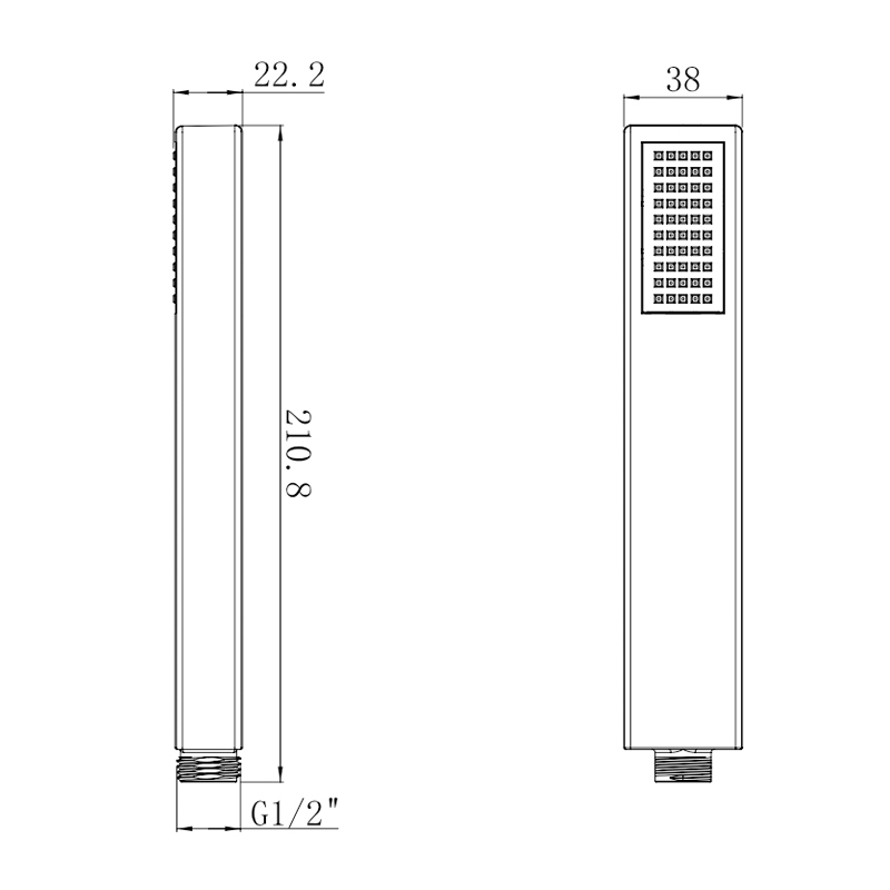 Doccia dritta quadrata