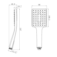 vòi sen phun mưa lưu lượng cao mạ crôm có tay cầm