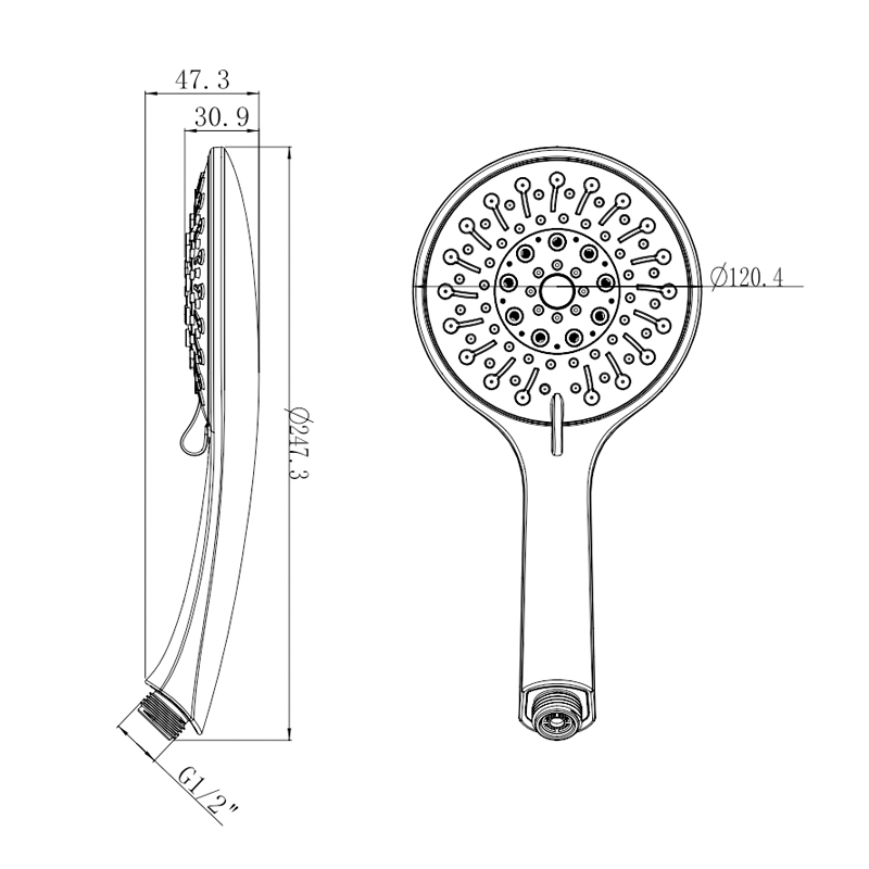 ฝักบัวปรับระดับได้พร้อมหัวฉีดแบบมือถือ