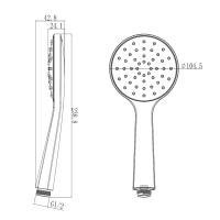 رأس دش بلاستيكي من الغابات المطيرة مع حامل حائط محمول باليد