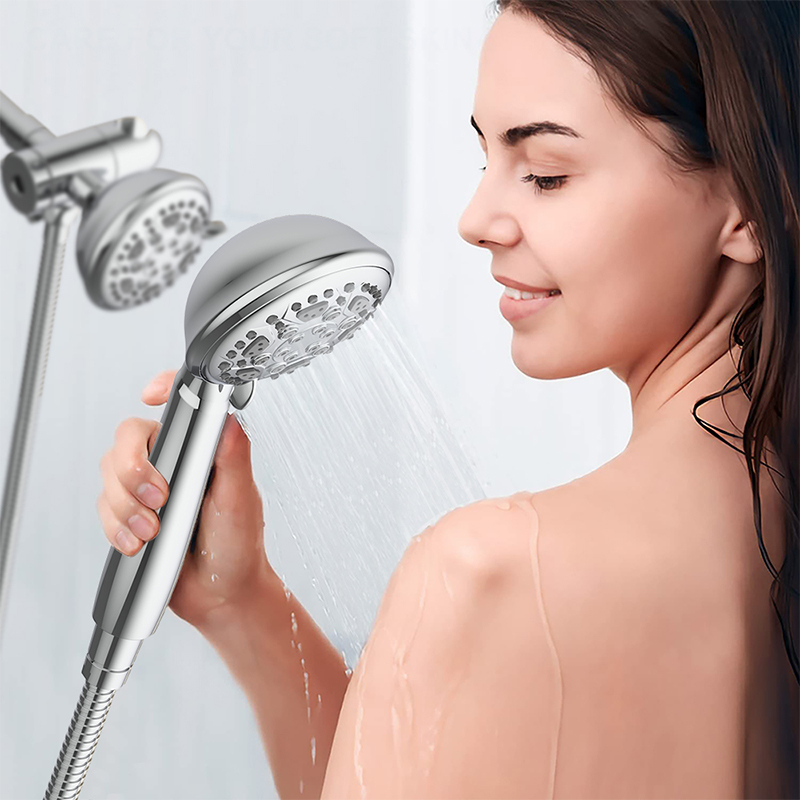 Soffione doccia a mano con interruttore on/off con pulsante pausa