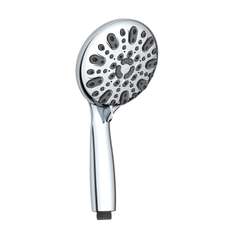 chrome plastic shower head with handheld for bath