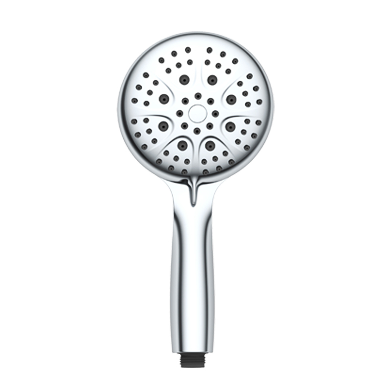 chrome plastic shower head with handheld for bath