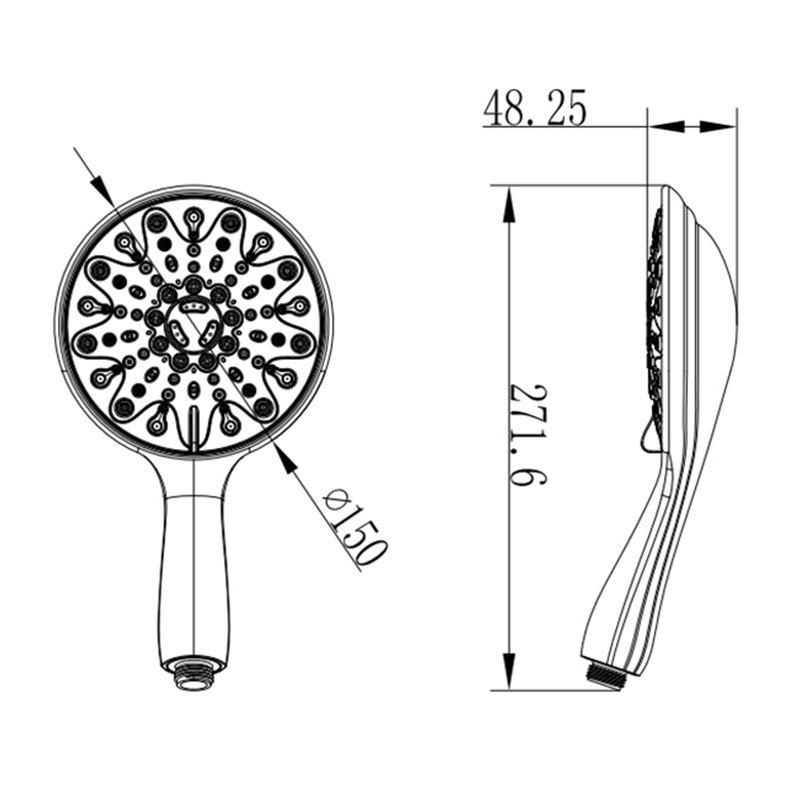 high pressure rainshower head with hand held shower