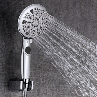 bathroom shower with hand shower spray