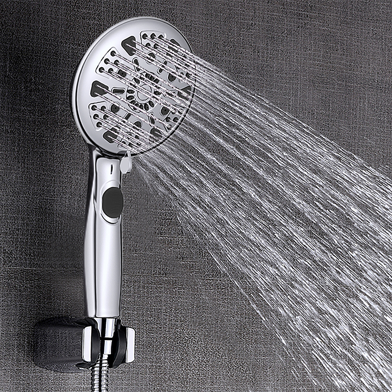 bathroom shower with hand shower spray