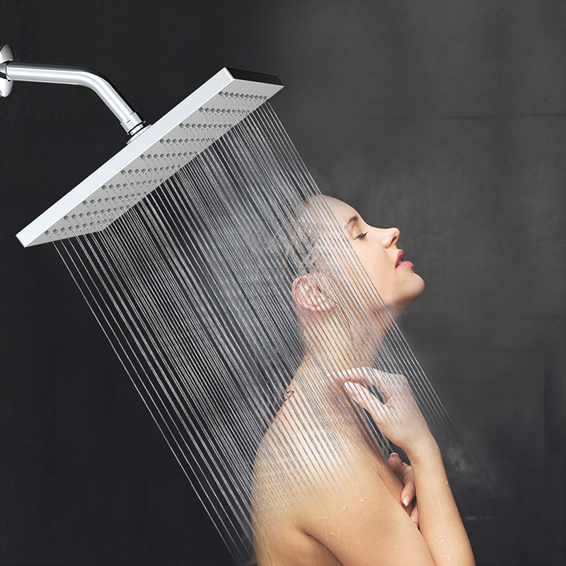 Square rainfall shower head