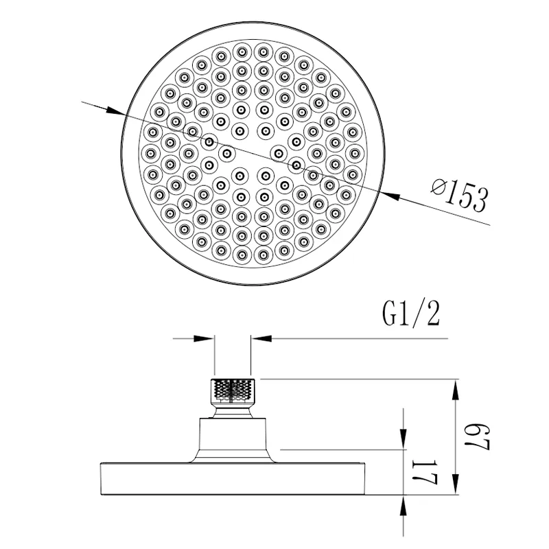 chrome rain shower head