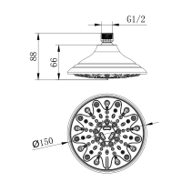 Soffione doccia cromato con nebulizzazione a pressione dell'acqua