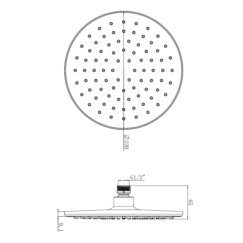หัวฝักบัวแบบสเปรย์ปรับด้านบนได้