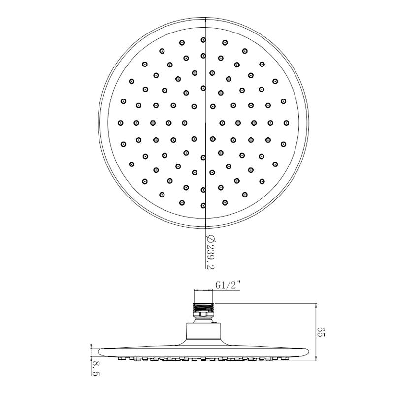 high pressure large removable shower head