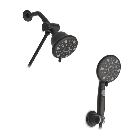 Pommeau de douche multifonction en nickel brossé avec pommeau de douche combiné à main