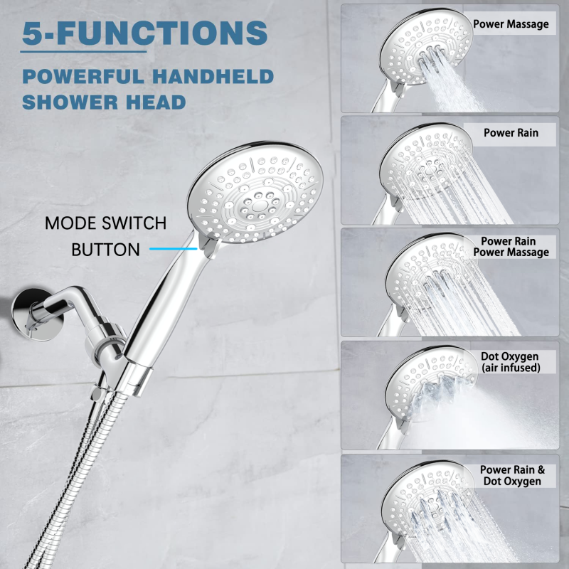 Multi-functional portable handheld powerful showerhead