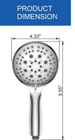 handheld high pressure multi-functional showerhead