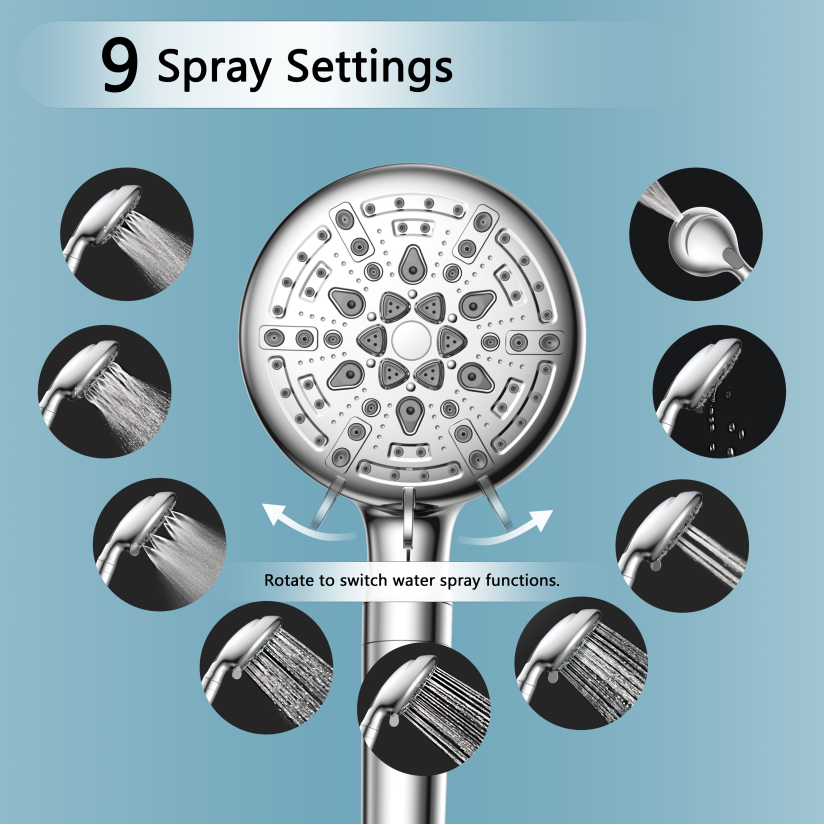 hand held shower head with filter