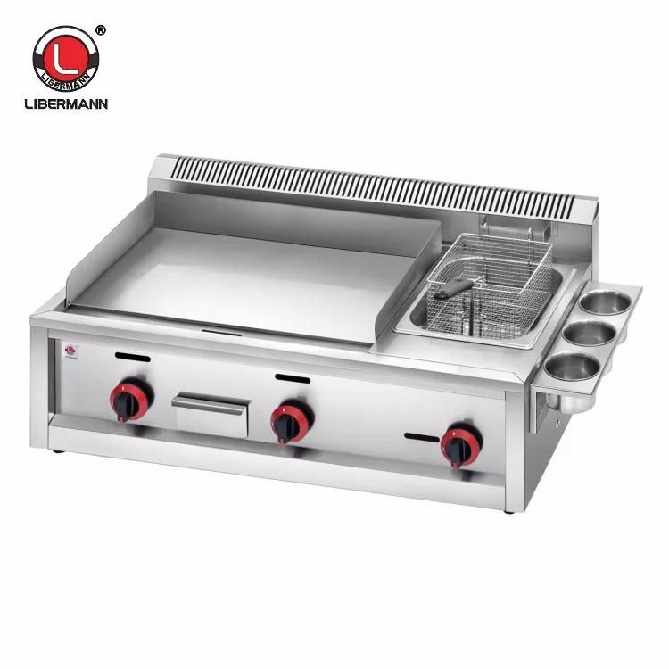 Komersyal na Tabletop Gas Griddle Grill na may Fryer