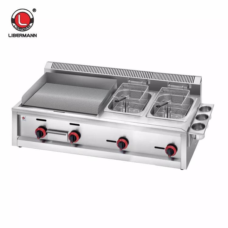 Multifunctional na Combi Gas Griddle Grill na may Fryer