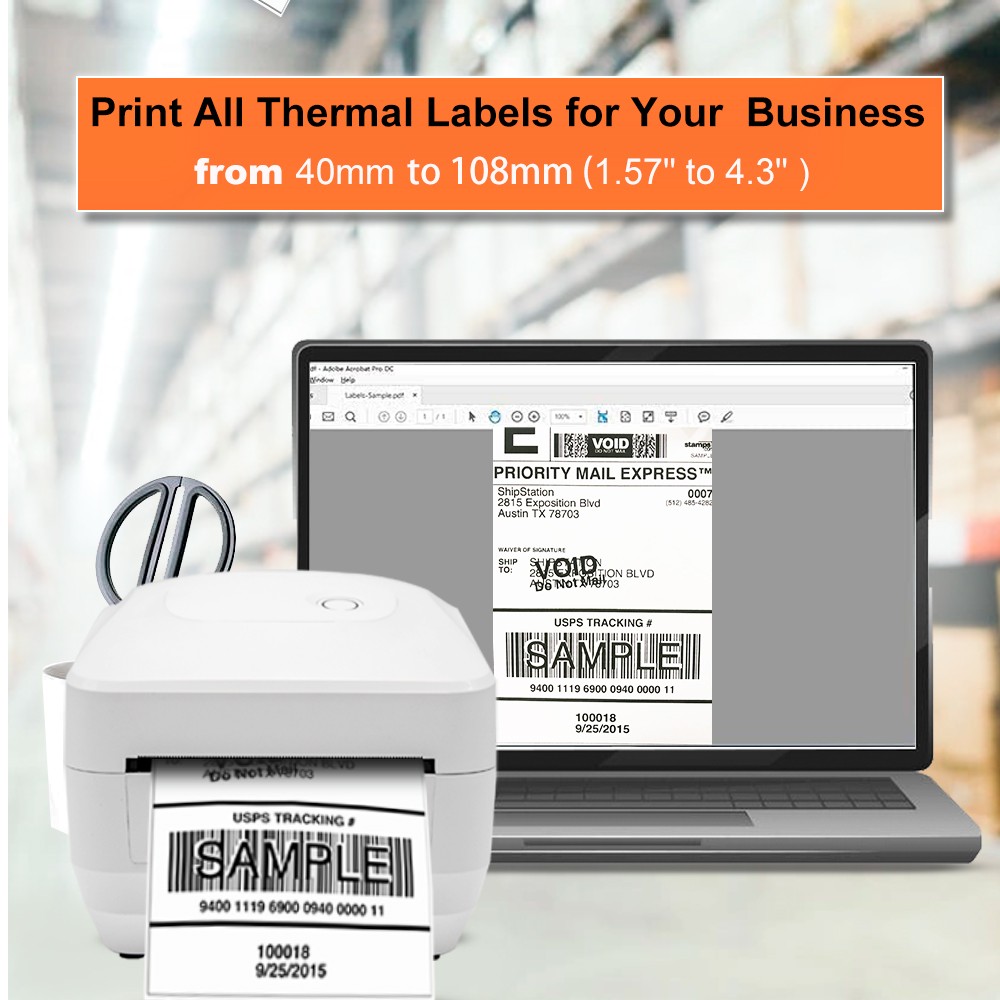 Supply 110mm FBA Label Barcode Sticker Shipping Bluetooth Printer