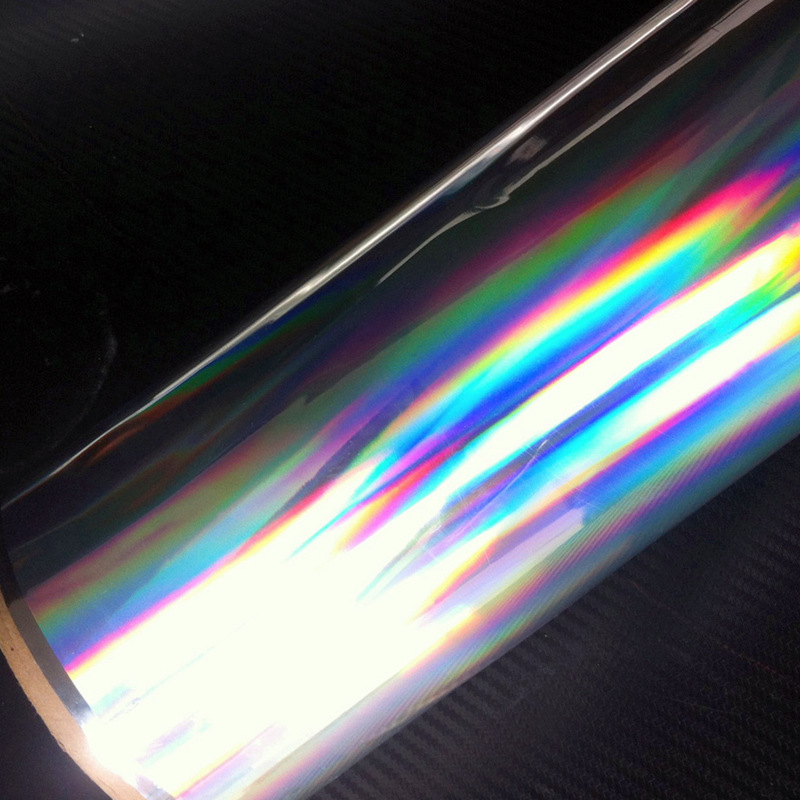 Papel adhesivo holográfico transparente