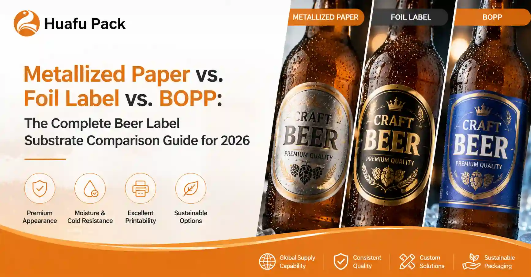 Metallized Paper vs. Foil Label vs. BOPP: The Complete Beer Label Substrate Comparison Guide for 2026